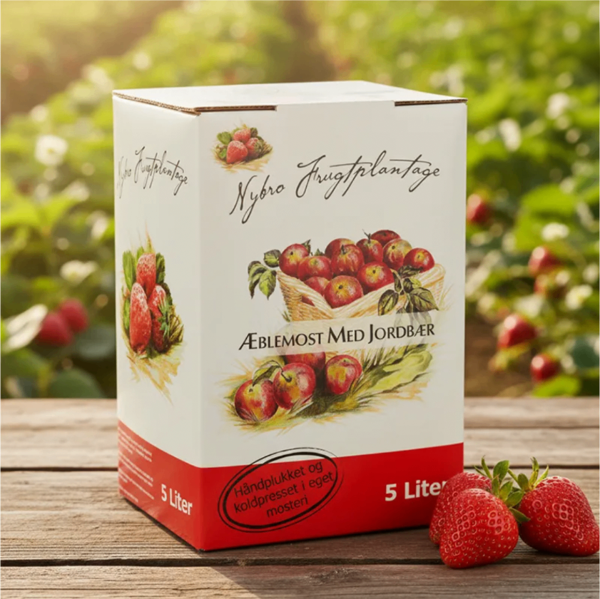 Nybro Æblemost med Jordbær